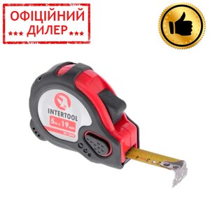 Рулетка сталева з фіксатором 5м x 19мм "Супер Магніт" INTERTOOL MT-0605 STP