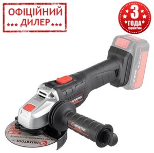 Шліфмашина кутова акумуляторна безщіткова INTERTOOL WT-9366 (без АКБ і ЗП, 20 В, 125 мм, 10000 об/хв)