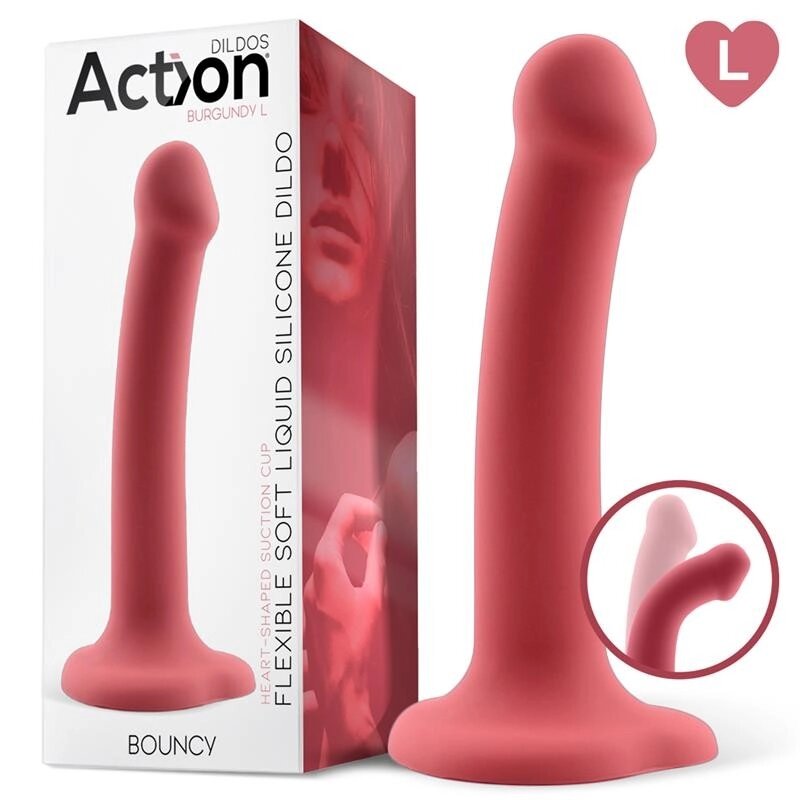 ACTION BOUNCY LIQUID SILICONE DILDO HIPER FLEXIBLE 7.5 від компанії Elektromax - фото 1