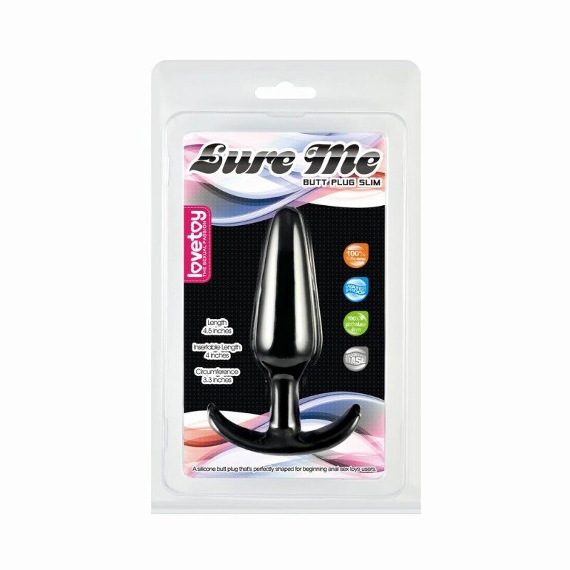 Анальна пробка чорна з рукояткою Lure Me Classic Anal Plug Small від компанії Elektromax - фото 1