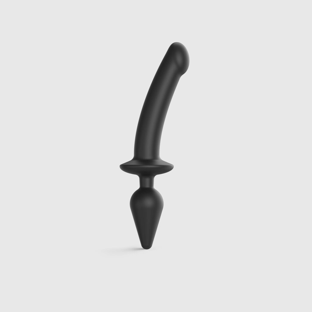 Анальна пробка з дилдо 2в1 Strap-On-Me SWITCH PLUG-IN DILDO Black XXL, діаметр 5,2/3,9 см від компанії Elektromax - фото 1