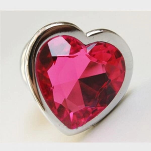 Анальна пробка з рожевим каменем у формі серця Anal Plug Heart Medium від компанії Elektromax - фото 1