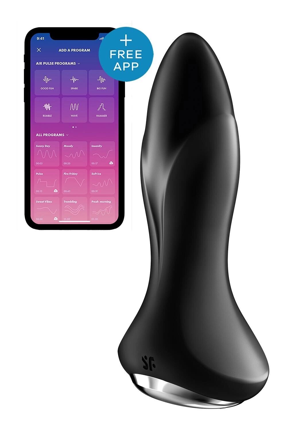 Анальна смарт-вібропробка із перлинним масажем Satisfyer Rotator Plug 1+ Black від компанії Elektromax - фото 1