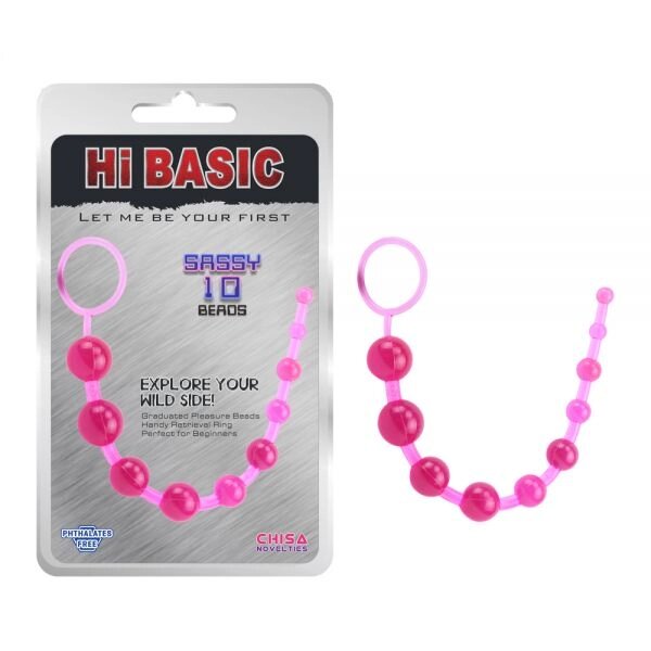 Анальні намисто на зв'язці рожеві Sassy Anal Beads від компанії Elektromax - фото 1
