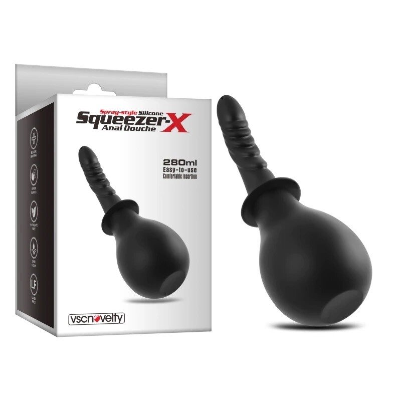 Анальний душ Squeezer-X Spray Style Silicone Anal Douche, 280мол від компанії Elektromax - фото 1