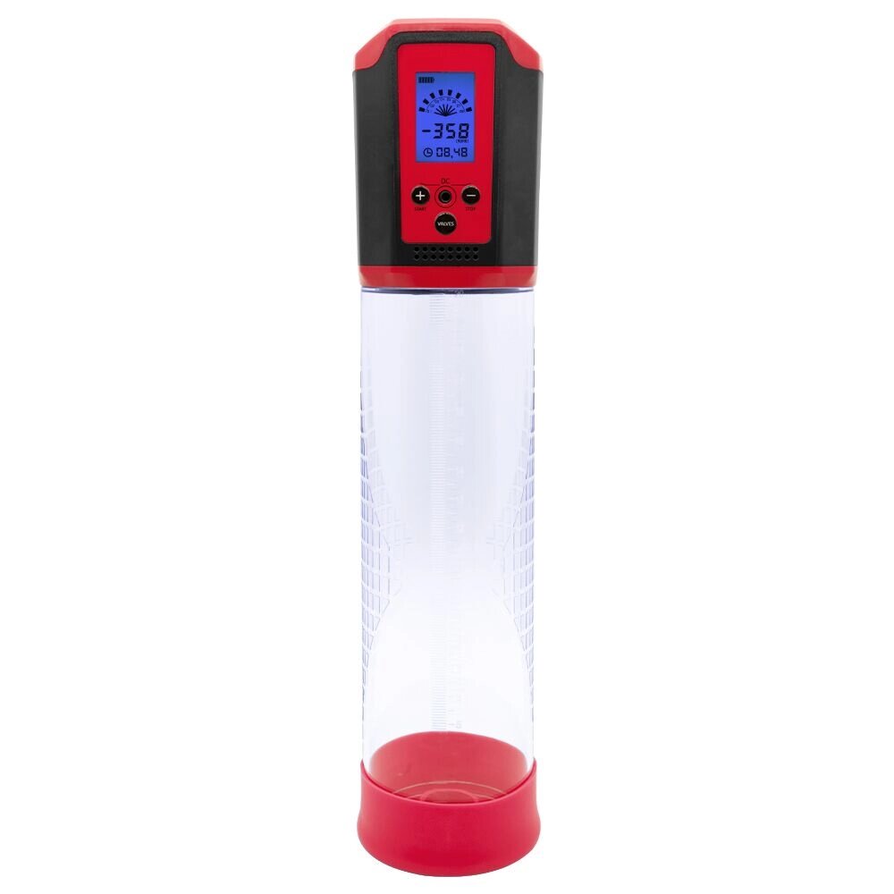 Автоматична вакуумна помпа Men Powerup Passion Pump Red, LED-табло, перезаряджувана, 8 режимів від компанії Elektromax - фото 1