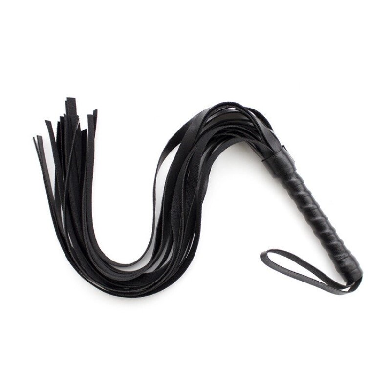 Батіг з рукояткою для рольових ігор Flirt Whip Bound Leather Black від компанії Elektromax - фото 1