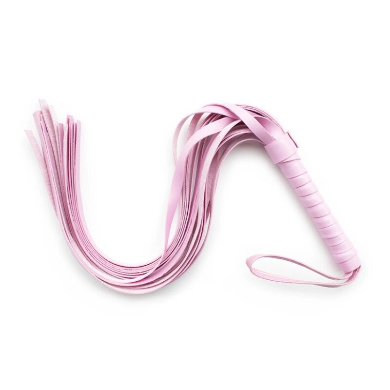 Батіг з рукояткою для рольових ігор Flirt Whip Bound Leather Pink від компанії Elektromax - фото 1