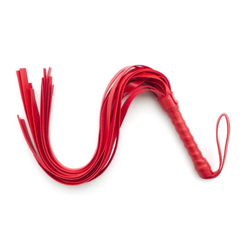 Батіг з рукояткою для рольових ігор Flirt Whip Bound Leather Red від компанії Elektromax - фото 1