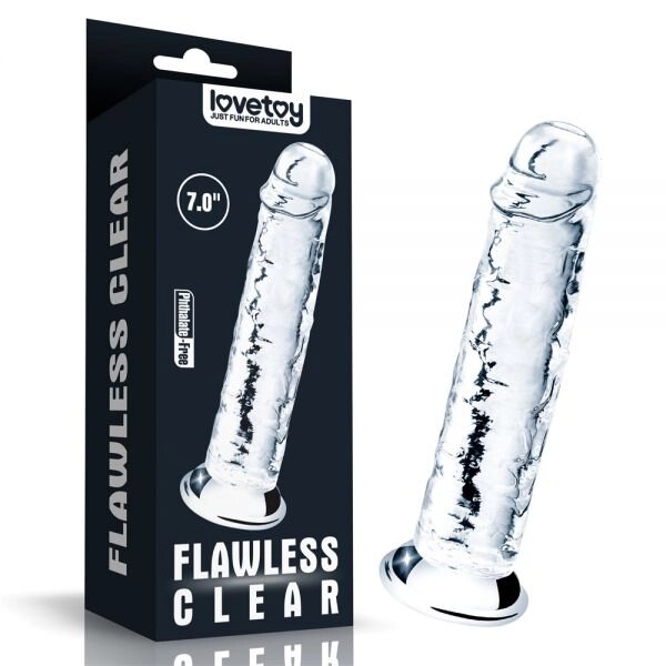 Бездоганний прозорий  Масажер   на присоске Flawless Clear Dildo від компанії Elektromax - фото 1