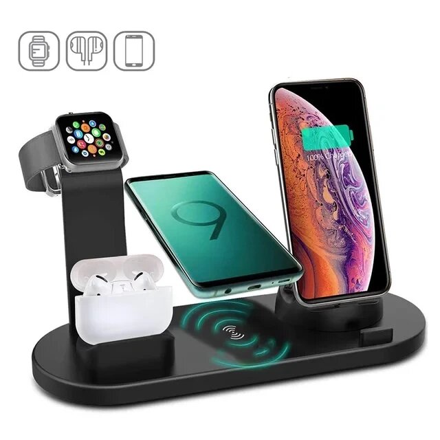 Бездротова зарядна станція 3in1 Wireless charger 10 вт. від компанії Elektromax - фото 1