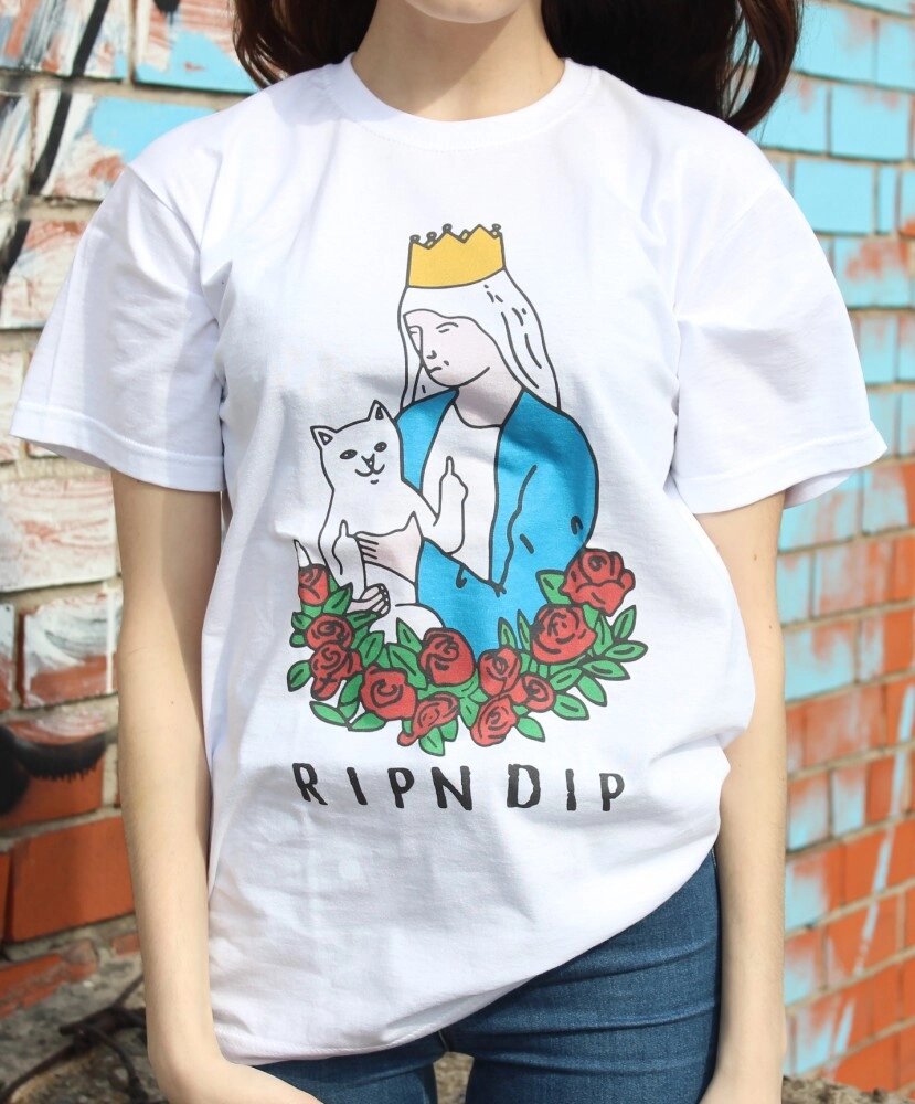 Біла футболка Ripndip Принцеса з котом від компанії Elektromax - фото 1