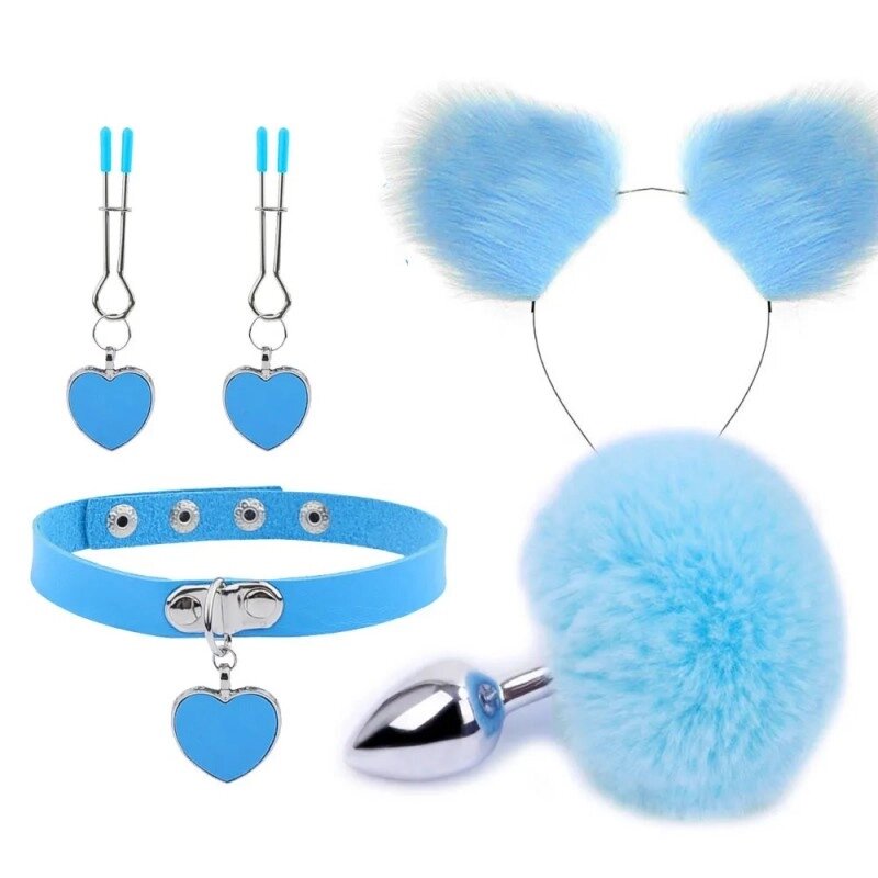 Блакитний ніжний бдсм комплект Fur Sexy Kit від компанії Elektromax - фото 1