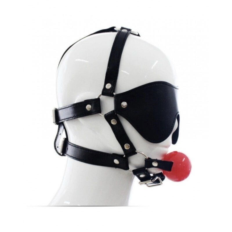 Blindfold Harness and Ball Gag Red від компанії Elektromax - фото 1