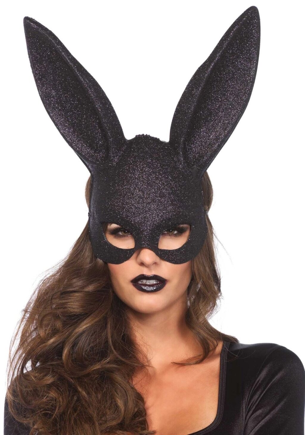 Блискуча маска кролика Leg Avenue Glitter masquerade rabbit mask Black від компанії Elektromax - фото 1