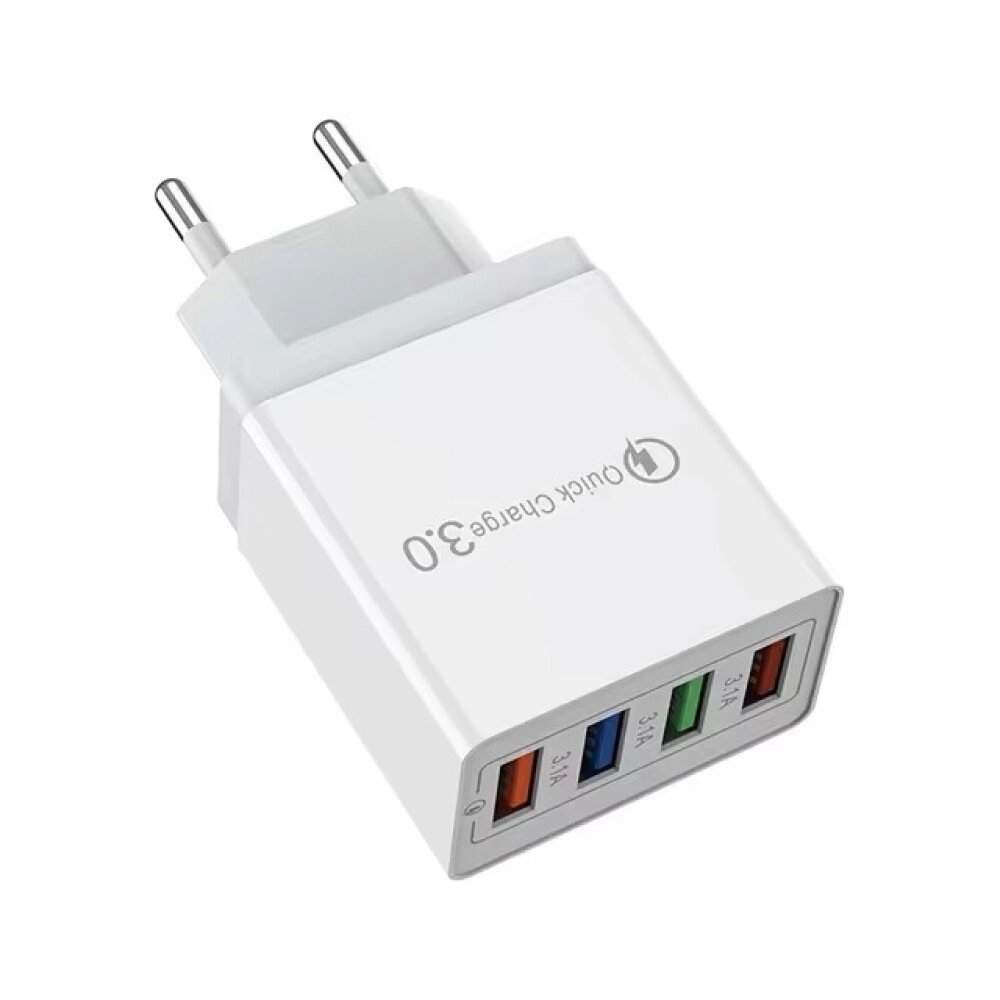 Блок живлення 4 port USB Charge зоряний пристрій Біла від компанії Elektromax - фото 1