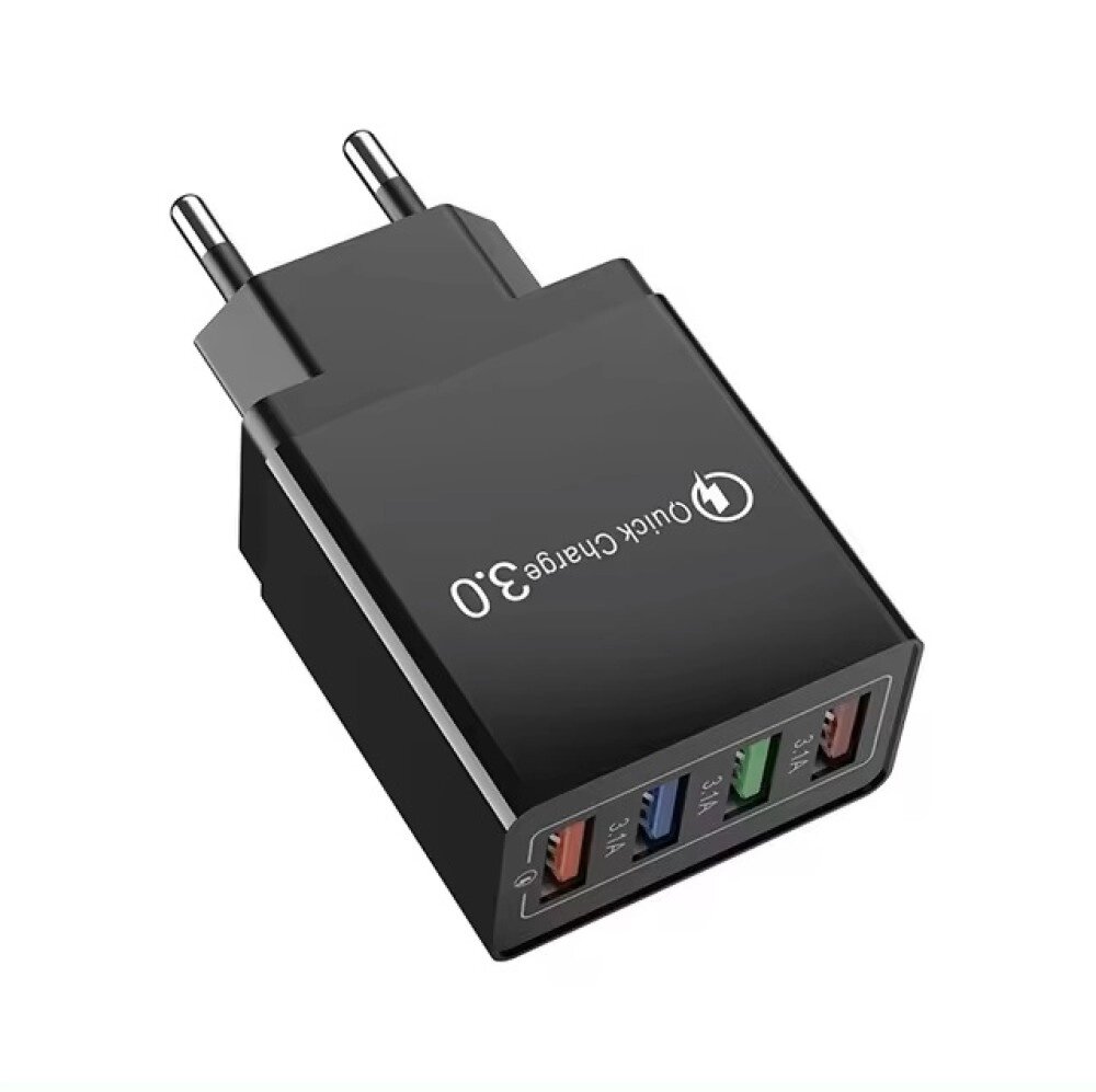 Блок живлення 4 port USB Charge зоряний пристрій Чорне від компанії Elektromax - фото 1