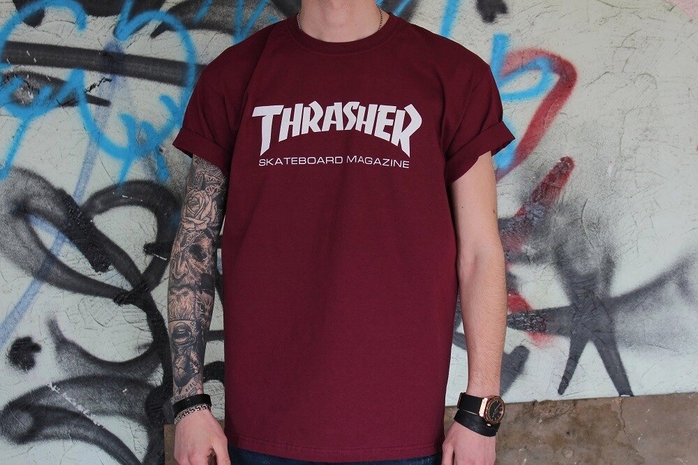 Бордова футболка Thrasher від компанії Elektromax - фото 1