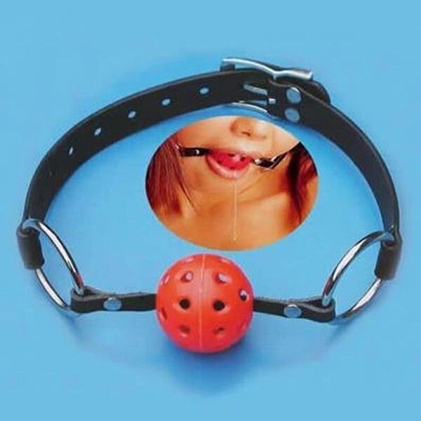 Червоний дихаючий кляп для рота Breathable Ball Gag від компанії Elektromax - фото 1
