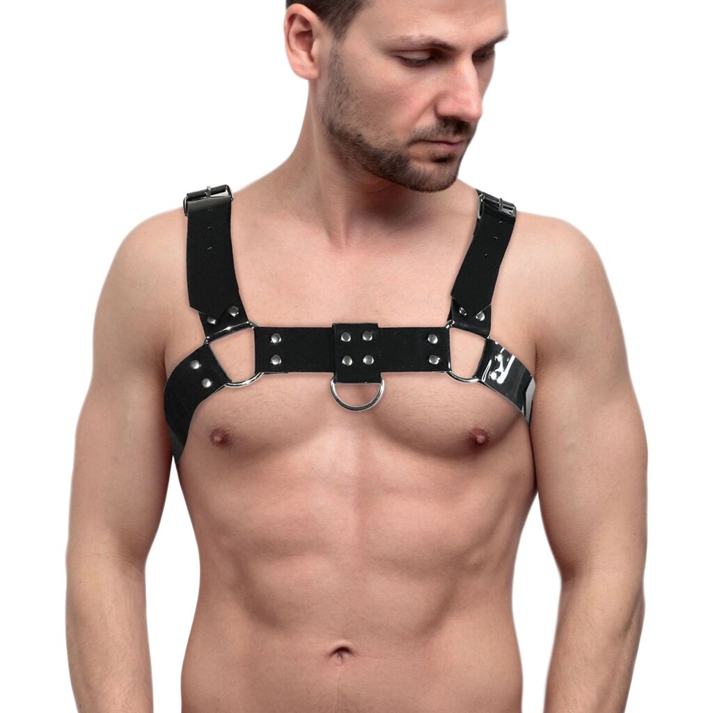 Чоловіча портупея на груди Feral Feelings - Bulldog Harness Black від компанії Elektromax - фото 1