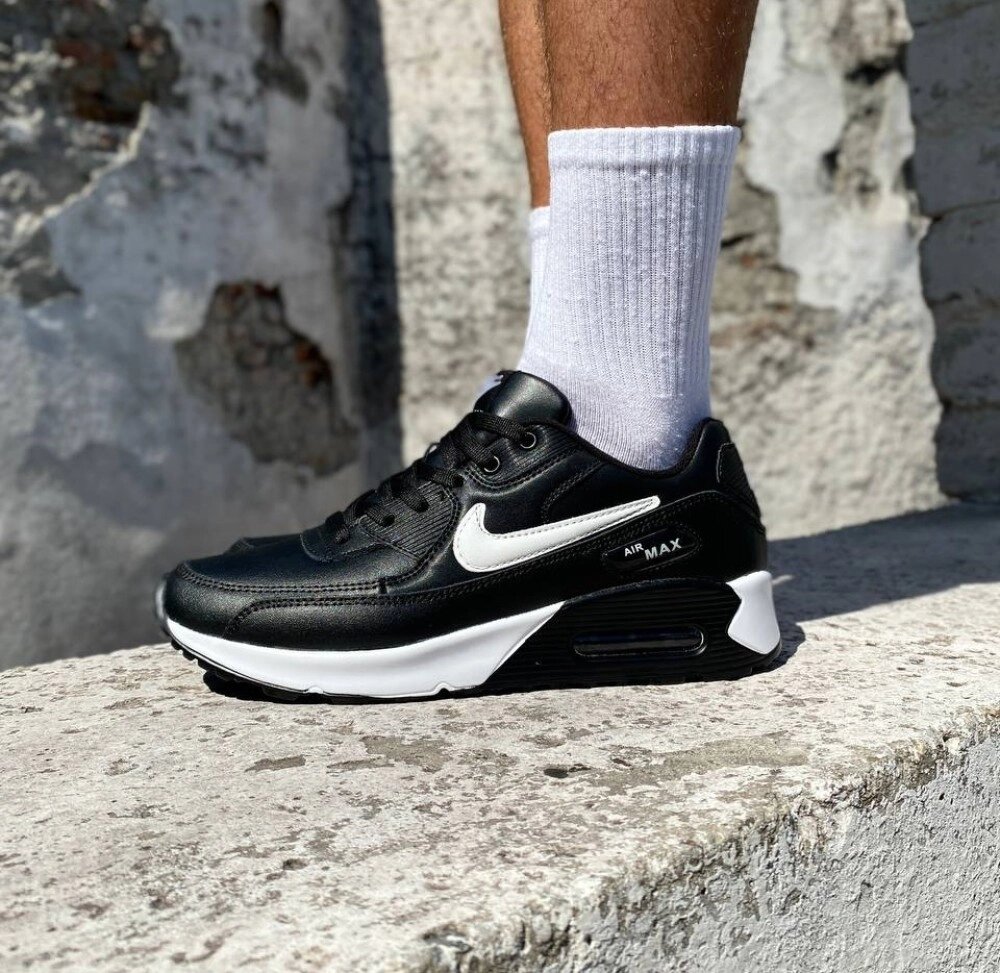 Чоловічі кросівки Nike air max 90 black white від компанії Elektromax - фото 1