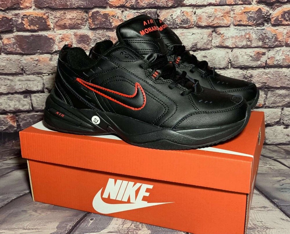 Чоловічі кросівки Nike Air Monarch Чорні. термо від компанії Elektromax - фото 1