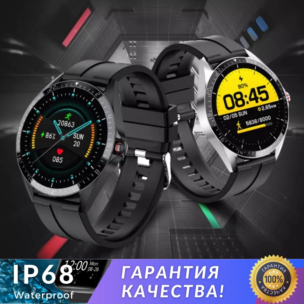 Чоловічий металевий смарт годинник Smart Watch KUMI GW16T, чорний від компанії Elektromax - фото 1