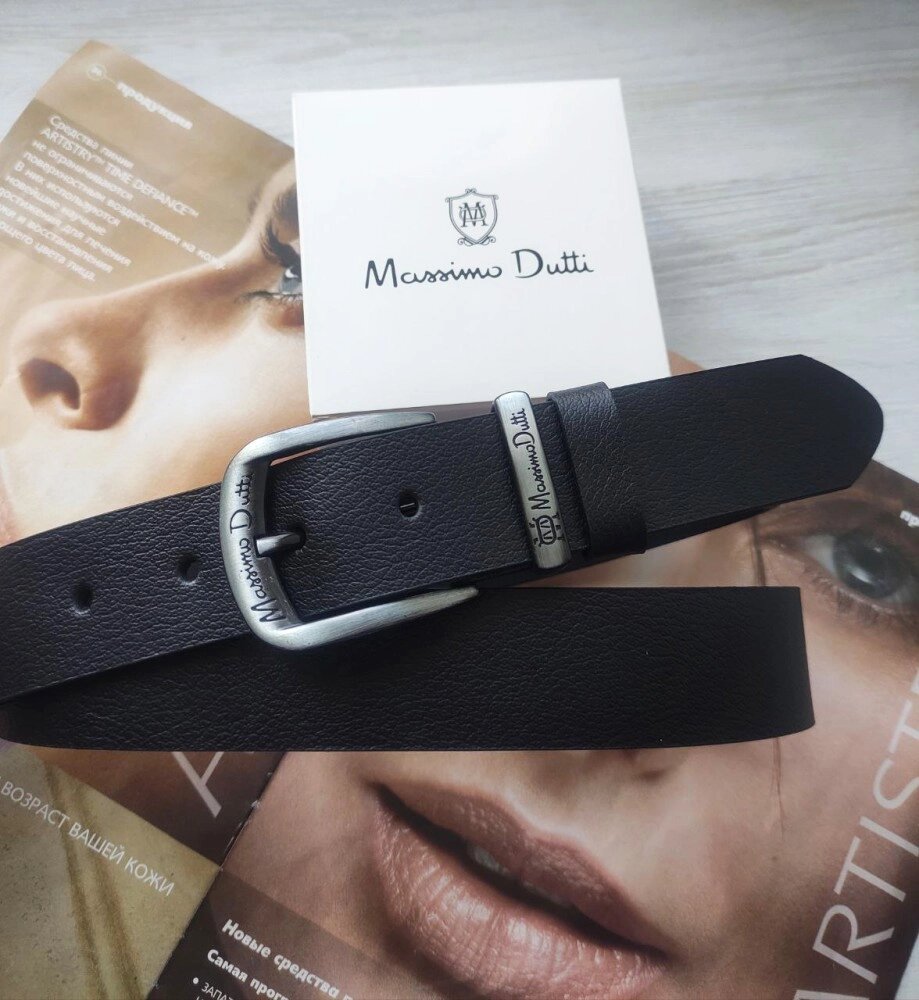 Чоловічий ремінь Massimo Dutti  black від компанії Elektromax - фото 1