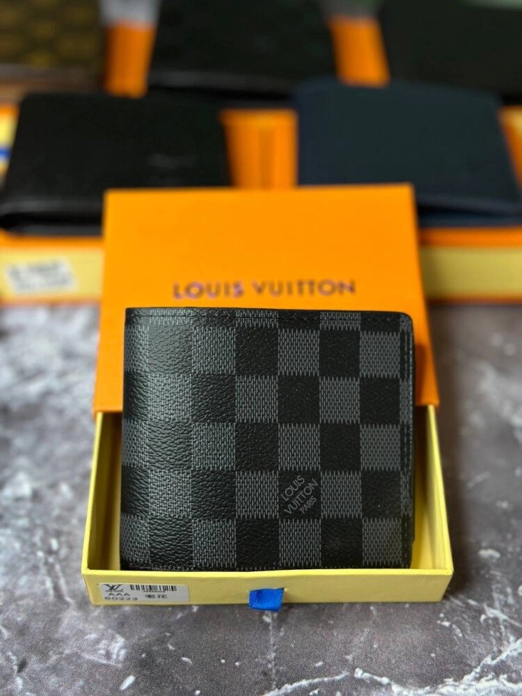 Чоловічий шкіряний гаманець Louis Vuitton Multiple Damier Graphite k029 від компанії Elektromax - фото 1