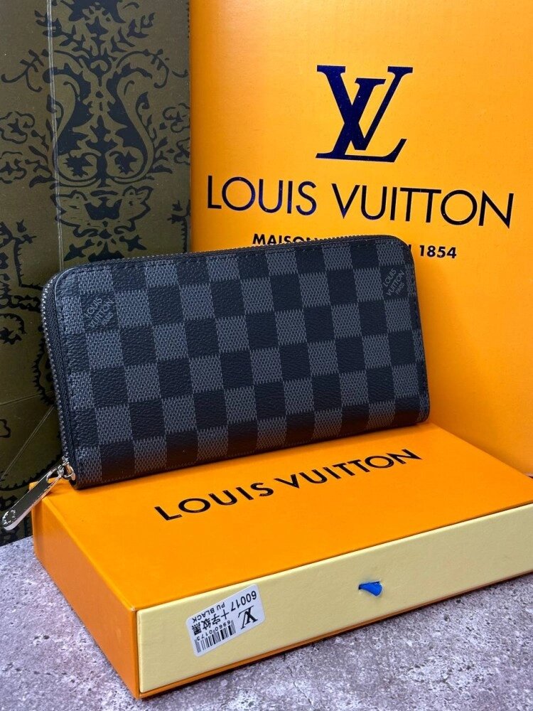 Чоловічий Шкіряний гаманець Louis Vuitton Zippy Damier Graphite k036 від компанії Elektromax - фото 1