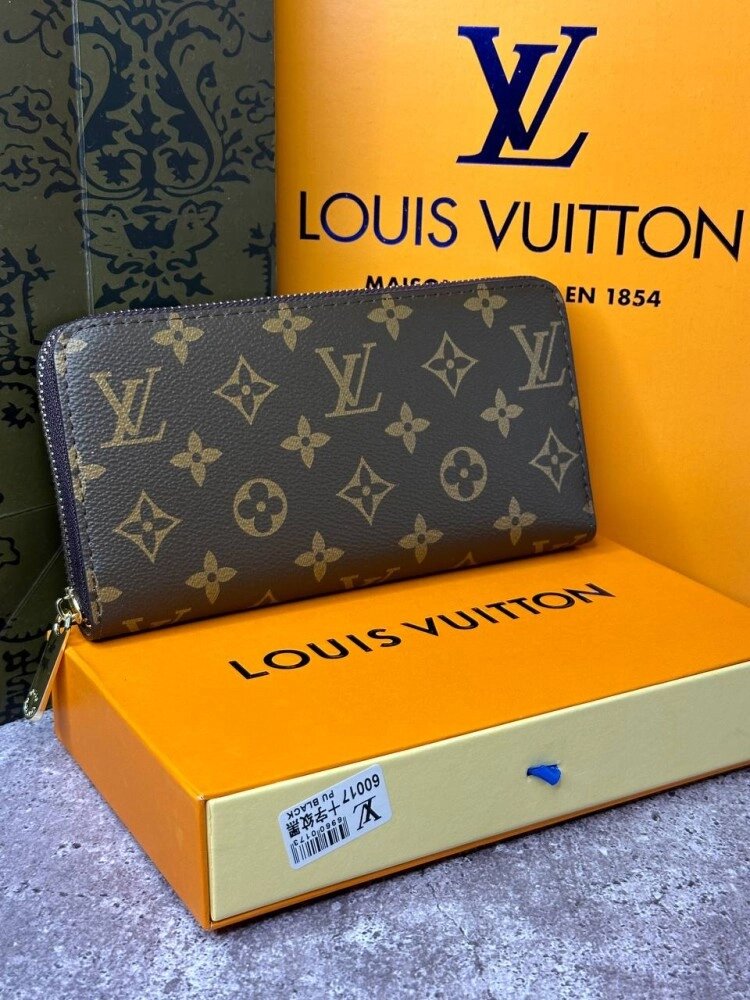 Чоловічий Шкіряний гаманець Louis Vuitton Zippy Monogram k033 від компанії Elektromax - фото 1