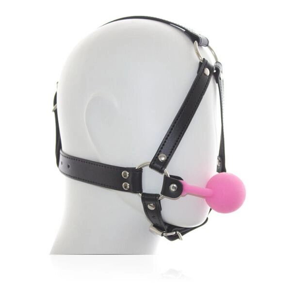 Чорна маска з рожевим кляпом від компанії Elektromax - фото 1