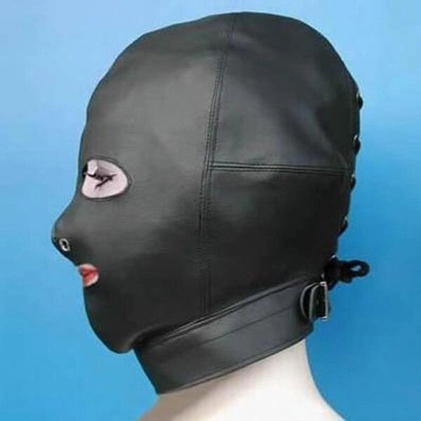 Чорна сексуальна маска з відкритим ротом і очима від компанії Elektromax - фото 1