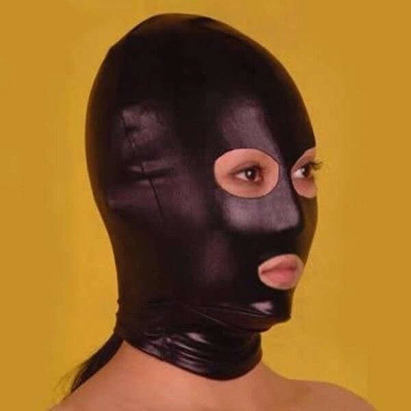 Чорна вінілова маска з вирізами від компанії Elektromax - фото 1