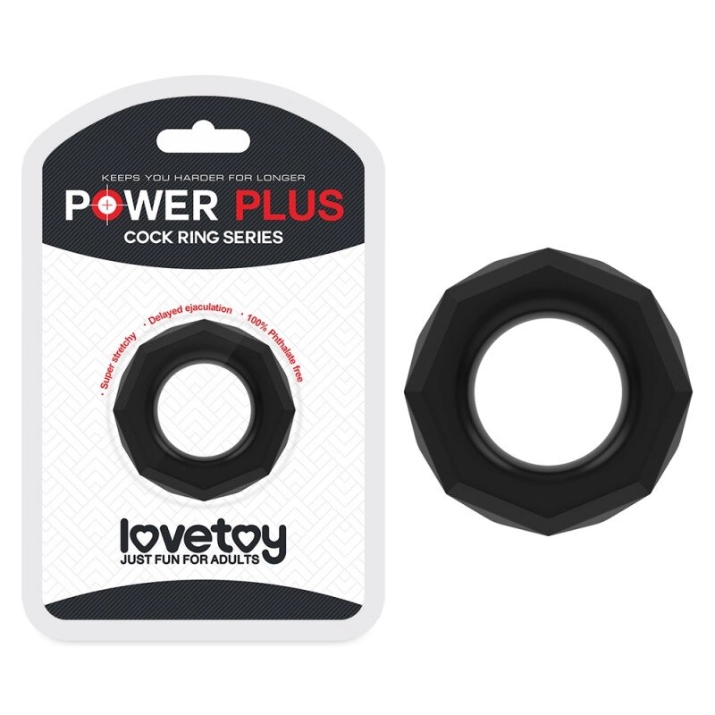 Чорне чоловіче кільце Power Plus Cockring від компанії Elektromax - фото 1