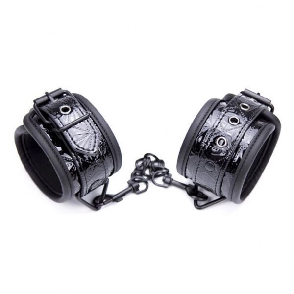 Чорні наручники з крокодилячої шкіри від компанії Elektromax - фото 1