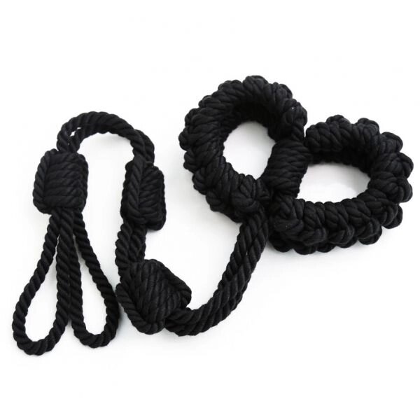 Чорний бондажний комплект з мотузки Rope Restraint Series від компанії Elektromax - фото 1