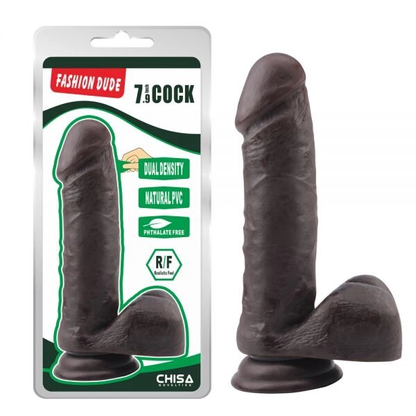 Чорний  Масажер   на присоске Fashion Dude 7.9 Inch Cock від компанії Elektromax - фото 1