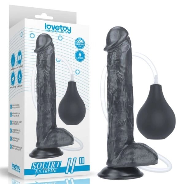 Чорний  Масажер   на присоске Squirt Extreme Dildo Black 11.0 від компанії Elektromax - фото 1