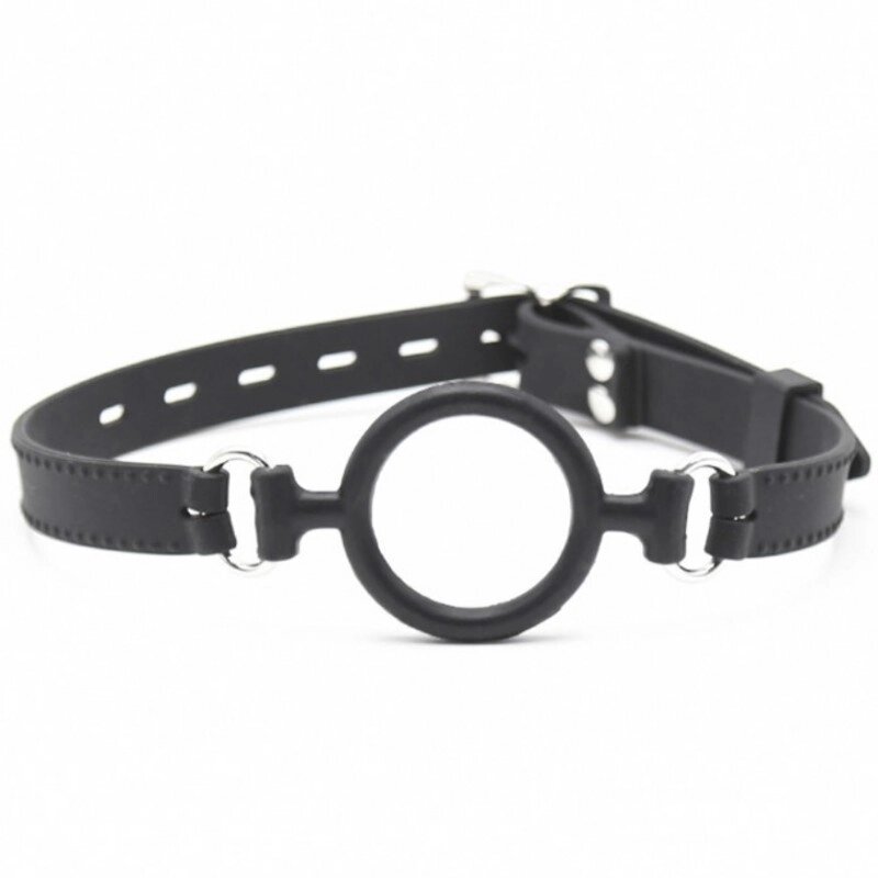 Чорний     з силіконовим кільцем Black Silicone Ring Gag від компанії Elektromax - фото 1