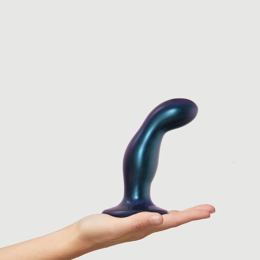 Дилдо Strap-On-Me DILDO PLUG SNAKY METALLIC BLUE, розмір M, діаметр 4 см, ввідна довжина 15,3 см від компанії Elektromax - фото 1