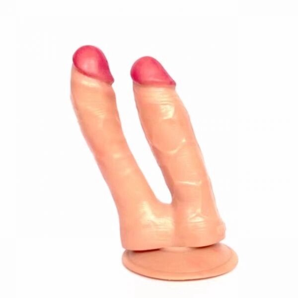 Double Dildo 2 size in Anal Butt Vagina Orgasm Dong Women Sex Toy 3 Colours Flesh від компанії Elektromax - фото 1