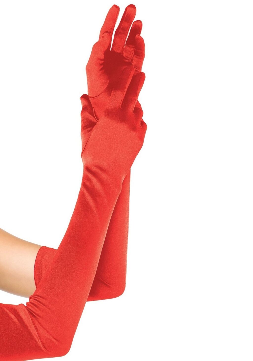 Довгі атласні рукавички Leg Avenue Extra Long Satin Gloves, One Size, червоні від компанії Elektromax - фото 1