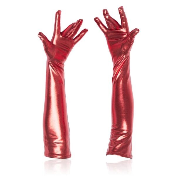 Довгі рукавички по лікоть Fetish Five Fingers Gloves Red від компанії Elektromax - фото 1