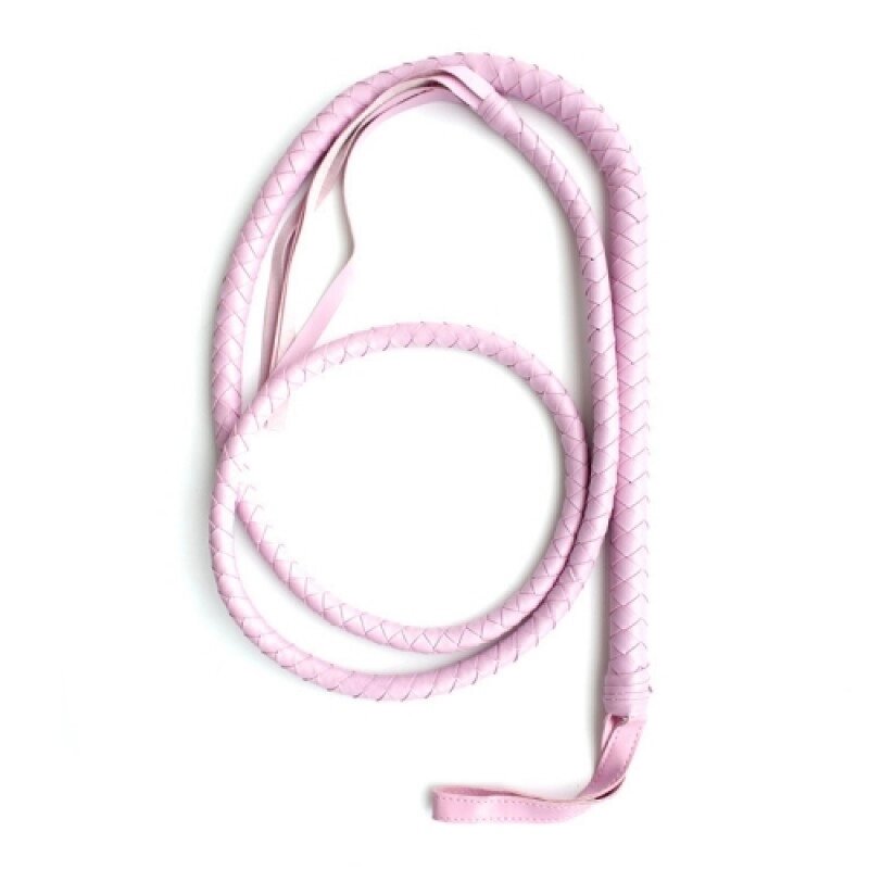 Довгий рожевий батіг з рукояткою Queen Punishment Flogger Whips від компанії Elektromax - фото 1