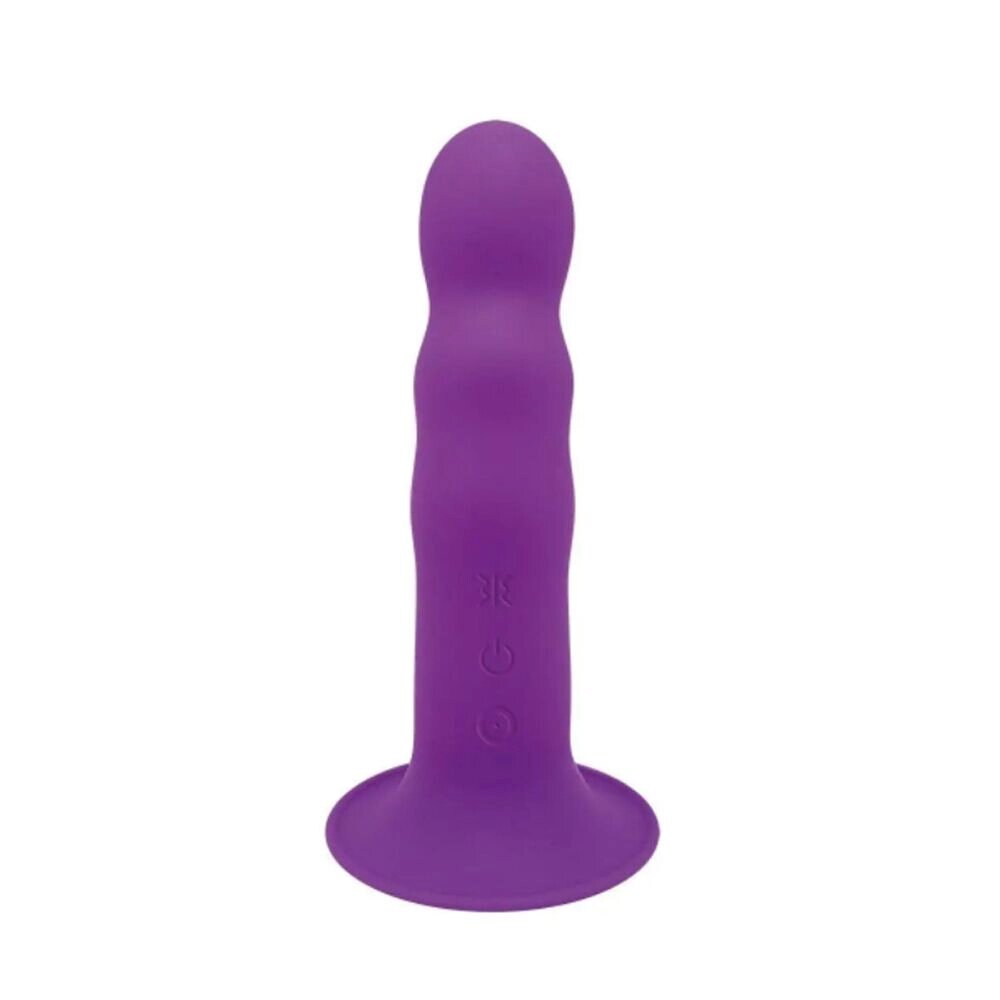 Двошаровий ділдо з вібрацією Adrien Lastic Hitsens 3 Purple, відмінно для страпона, діаметр 4 см, до від компанії Elektromax - фото 1