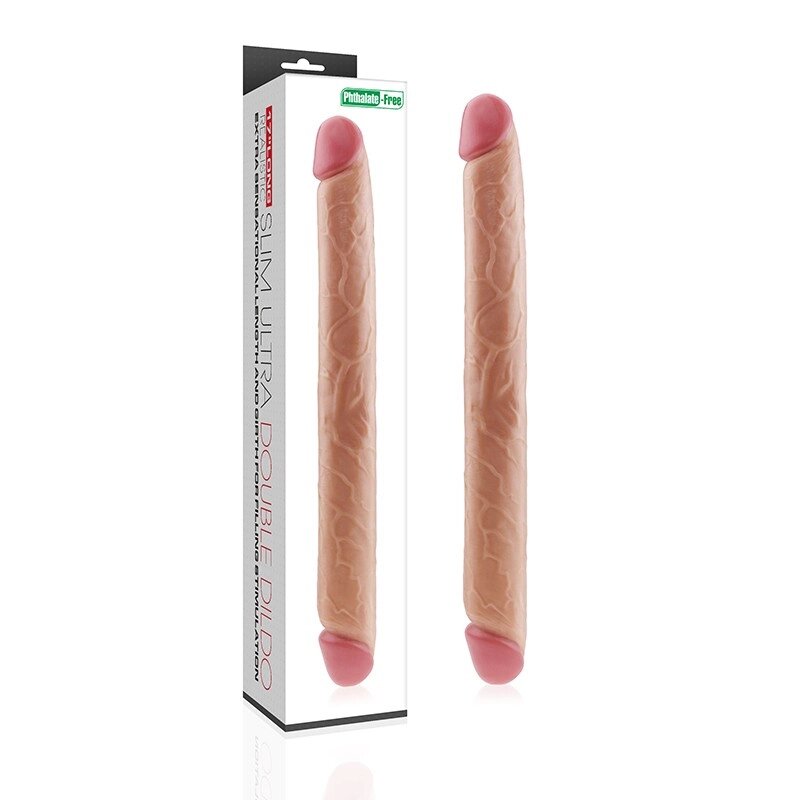 Двосторонній  Масажер   King Size Realistic Slim Ultra Double Dildo від компанії Elektromax - фото 1