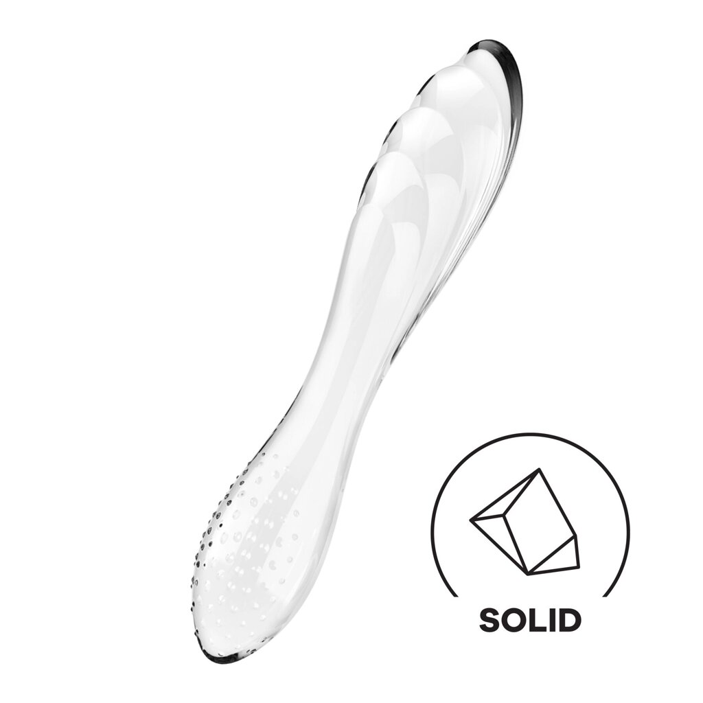 Двосторонній скляний дилдо Satisfyer Dazzling Crystal 1 Transparent, дуже міцний, без стопера від компанії Elektromax - фото 1