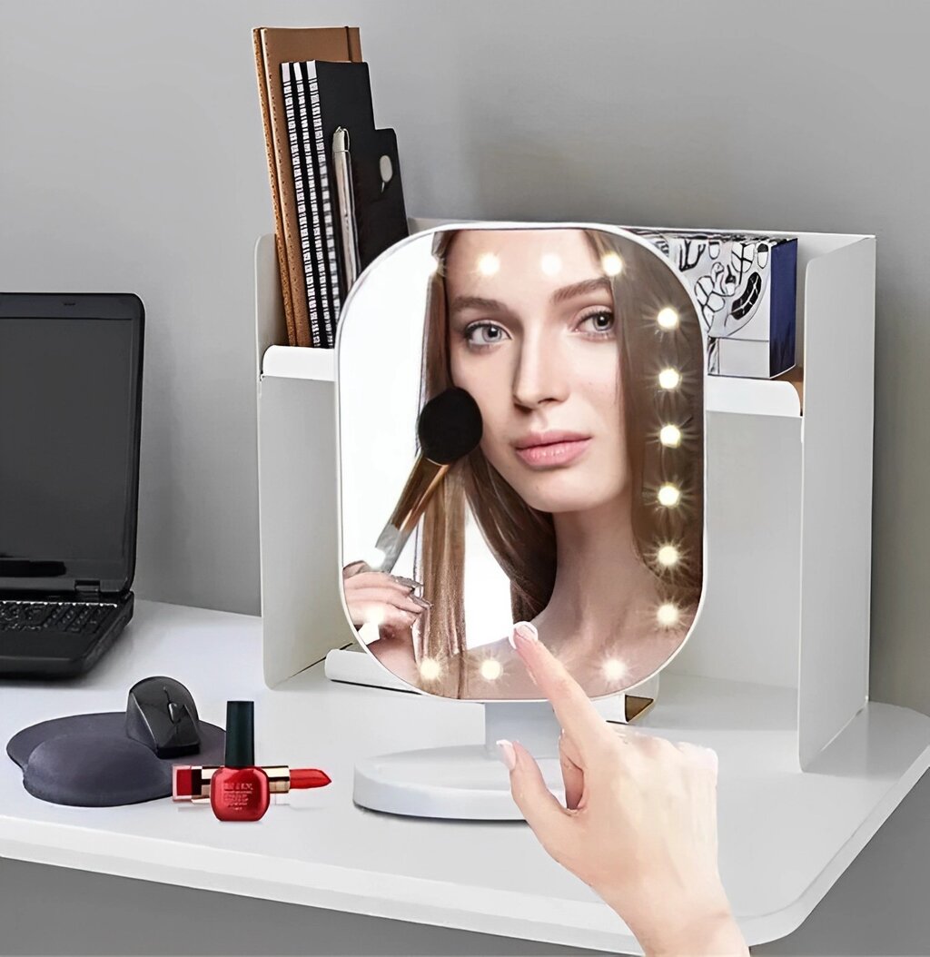 Дзеркало для макіяжу з LED-підсвіткою Cosmetie Mirror HH071 20LED DL133 від компанії Elektromax - фото 1