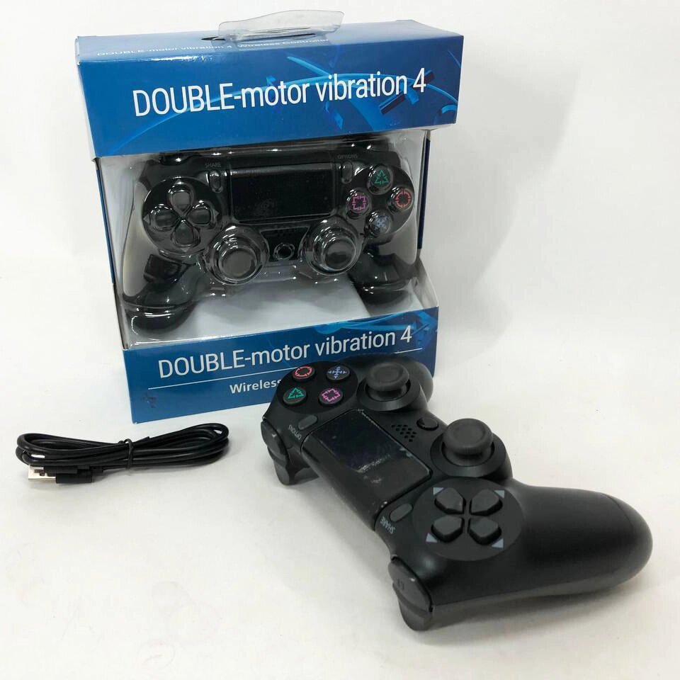 Джойстик DOUBLESHOCK для PS 4, бездротовий ігровий геймпад PS4/PC акумуляторний джойстик. Колір чорний від компанії Elektromax - фото 1